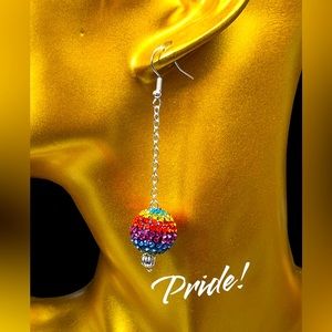 Gradient color-rainbow earrings -long!